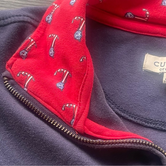 Cuffy's Of Cape Cod Navy 1/4 Zip Pullover Sweater Men's Size Medium Nautical - Picture 4 of 9